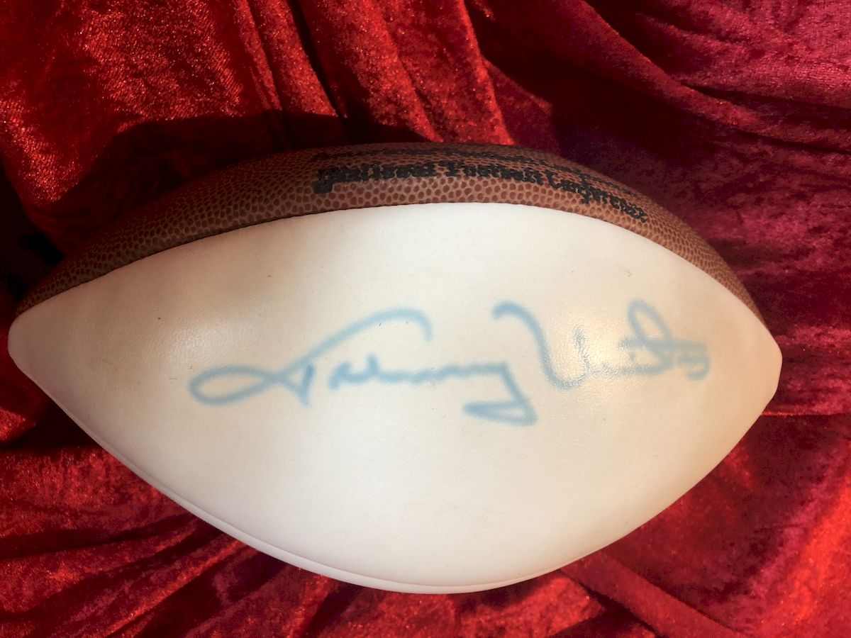Johnny Unitas Colts Possibly Authentic Autographed Football Shadowbox