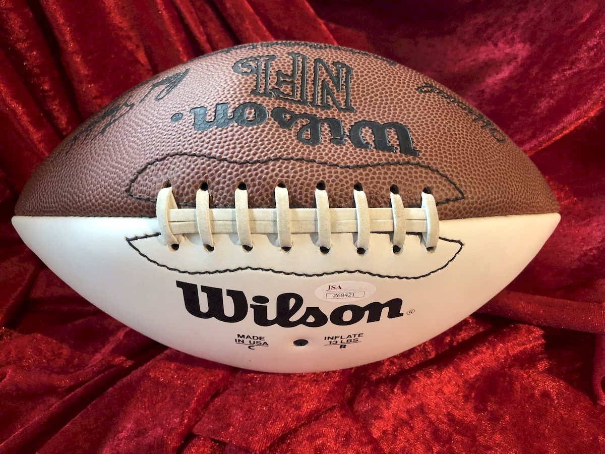 Johnny Unitas Colts Possibly Authentic Autographed Football Shadowbox