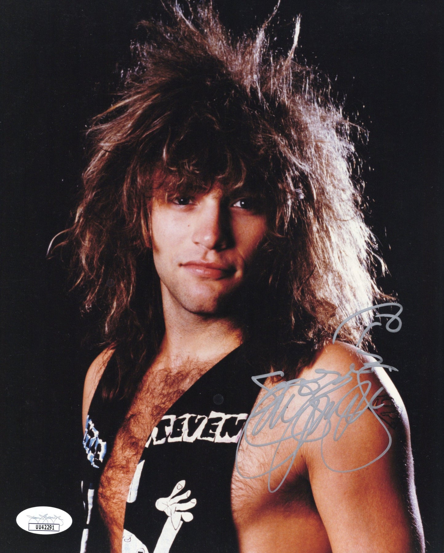 Jon Bon Jovi Signed Photo 8x10, Jon Bon Jovi Autograph Rare Very Early Picture with Chest Hair Great Signature, JSA and PSA Letter Double Certified Authentic UU42291