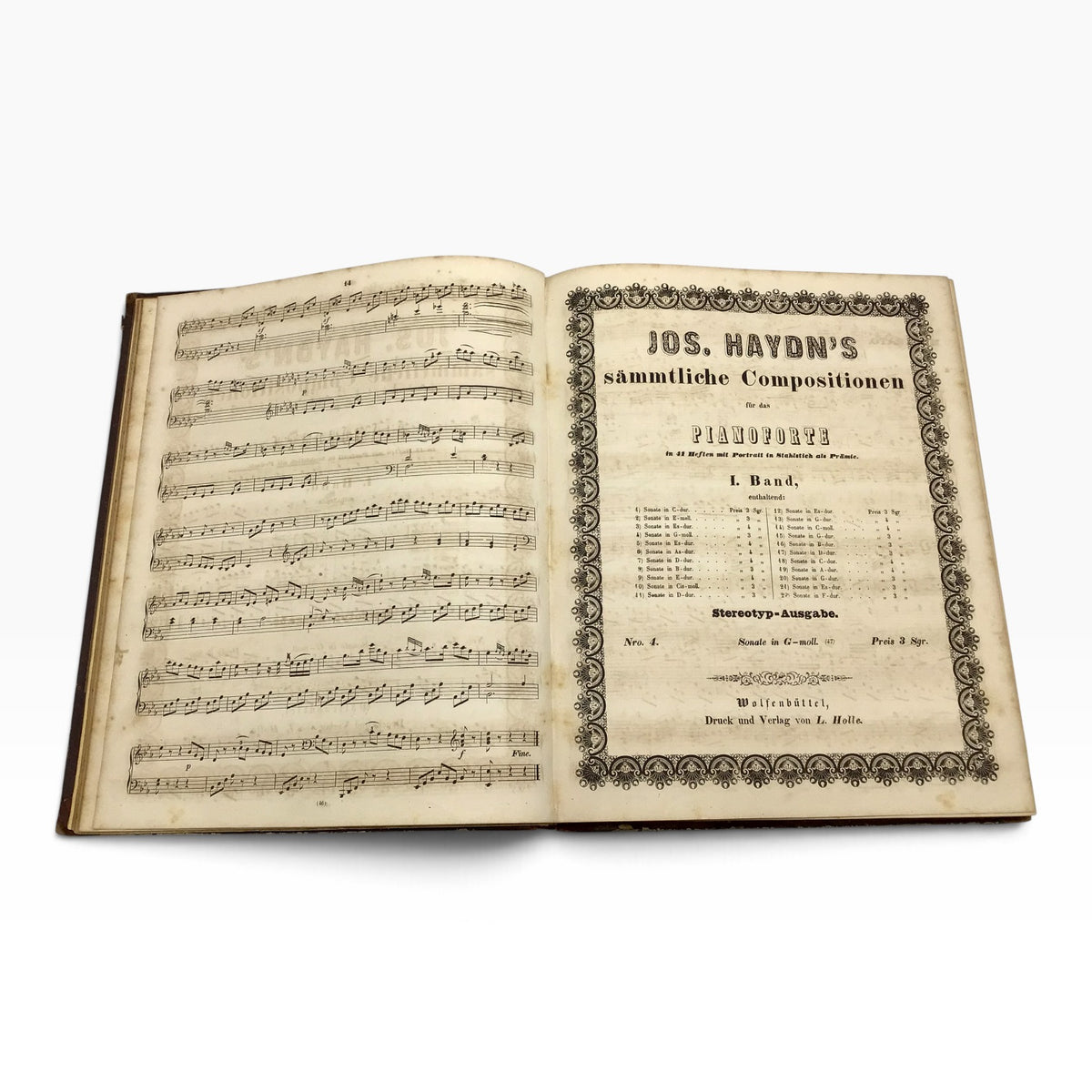 Joseph Haydn's Selected Solo Piano Sonatas 1800s – Antique Sheet Music - German