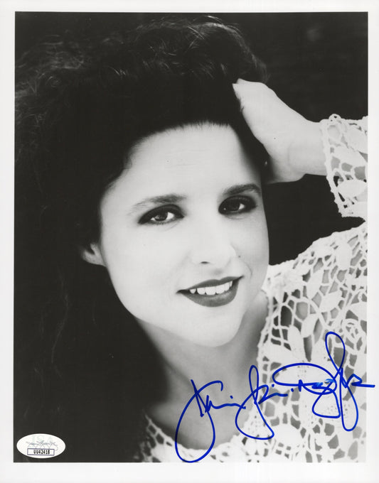 Julia Louis-Dreyfus Signed Photo 8x10, Julia Louis-Dreyfus Autograph in Seinfeld B&W Bust Headshot, JSA and PSA Letter Double Certified Authentic UU42418