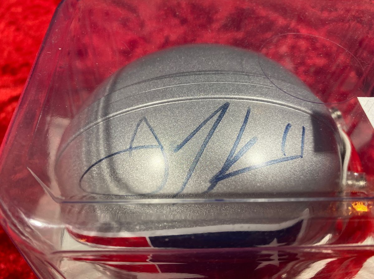 Julian Edelman Signed Mini Helmet New England Patriots GA Global COA