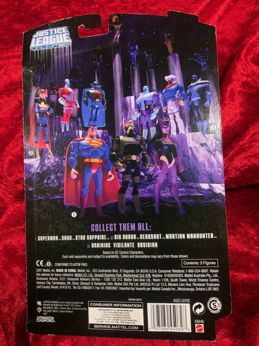 Justice League Unlimited- 3 Figure Pack with Obsidian, Vigilante & Brainiac