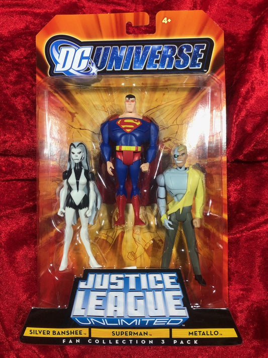 Justice League Unlimited- 3 Figure Pack with Superman, Silver Banshee & Metallo