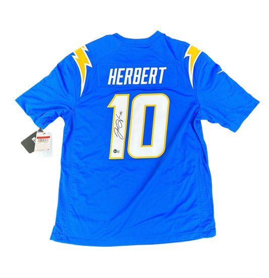 Justin Herbert Autographed NFL Large Jersey Beckett Authenticated