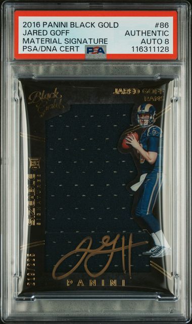 2016 Panini Black Gold /225 Jared Goff Rookie RC Auth Auto PSA 8 Pop 4! - 116311128
