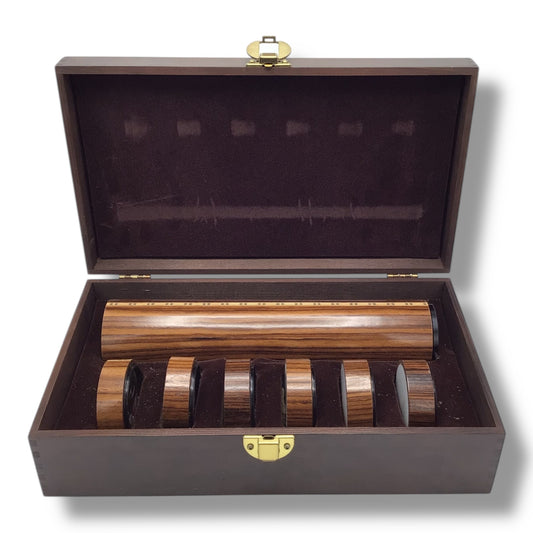 Kaleidovisions by Mark & Carol Reynolds (1985) – Handmade Kaleidoscope Set (Wooden Box + Attachments)