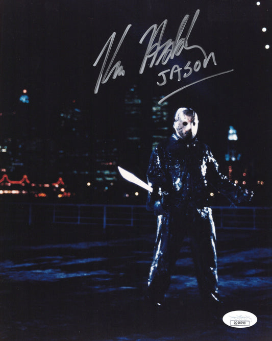 Kane Hodder as Jason Voorhees in the Friday the 13th Autographed Photo 8x10, JSA and PSA Letter Double Certified Authentic QQ28790