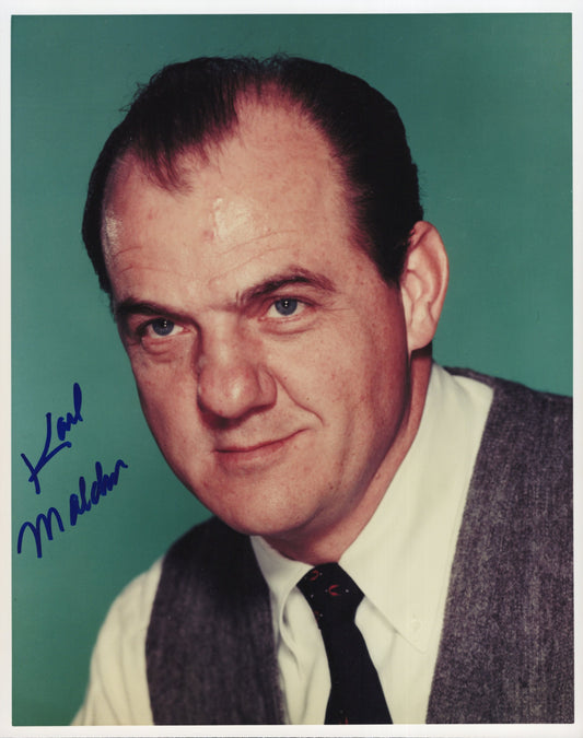 Karl Malden Signed Photo 8x10, Karl Malden Autograph in Patton, Headshot in Gray Vest & Tie, PSA Letter Certified Authentic