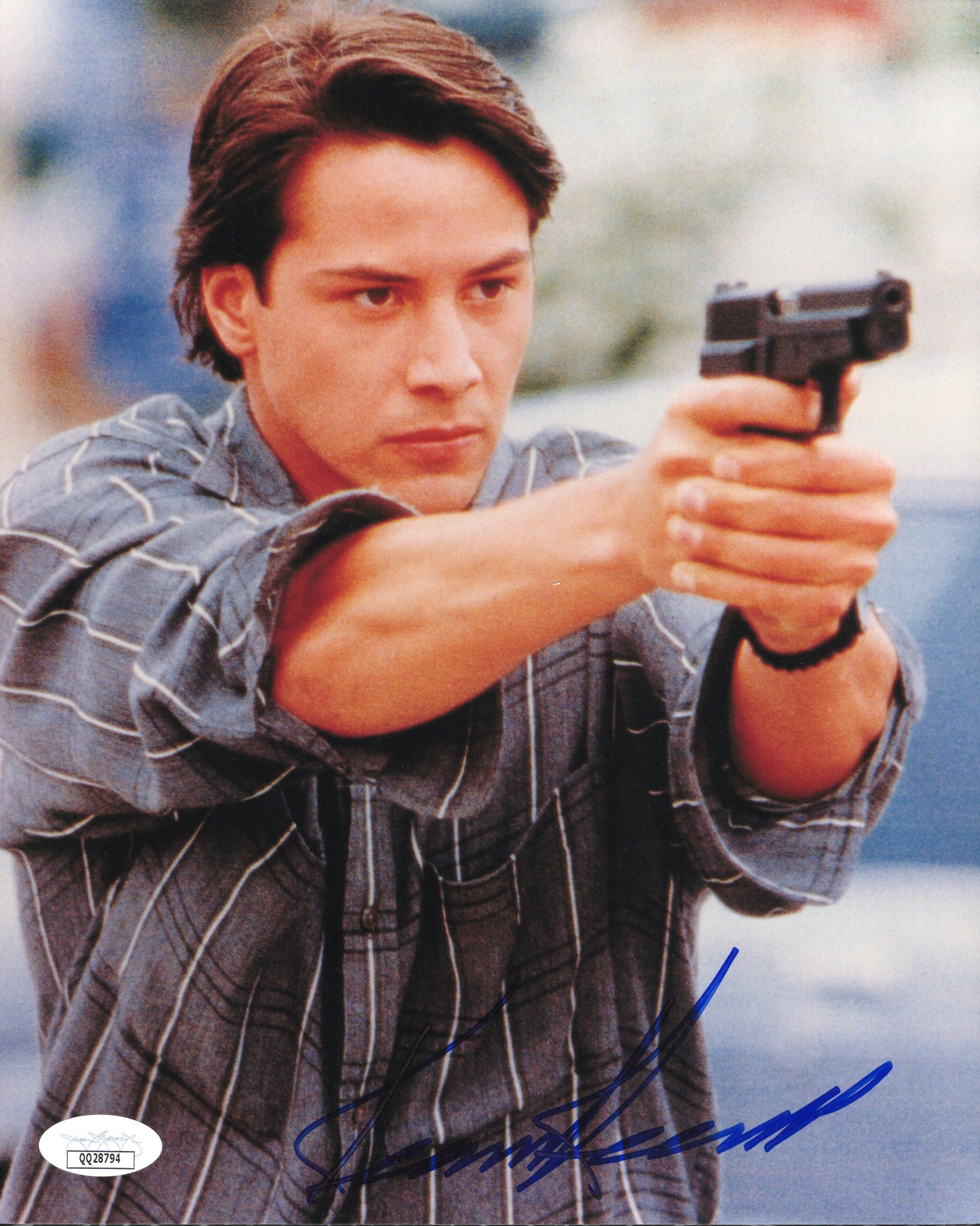 Keanu Reeves in Point Break Signed Photo 8x10 - Rare Full Name! JSA and PSA Letter Double Certified Authentic QQ28794