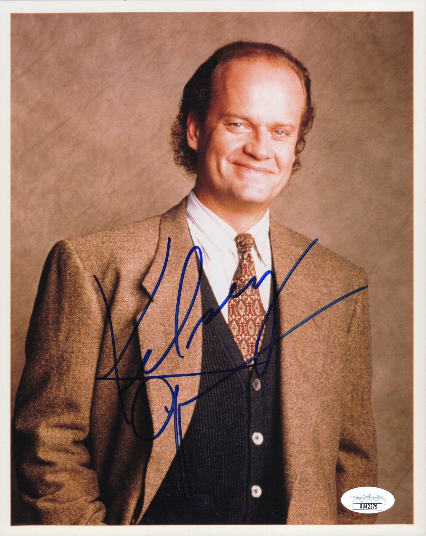 Kelsey Grammer Signed Photo 8x10, Kelsey Grammer of Frasier in Brown Sportscoat, Vest, & Tie, JSA and PSA Letter Double Certified Authentic UU42279