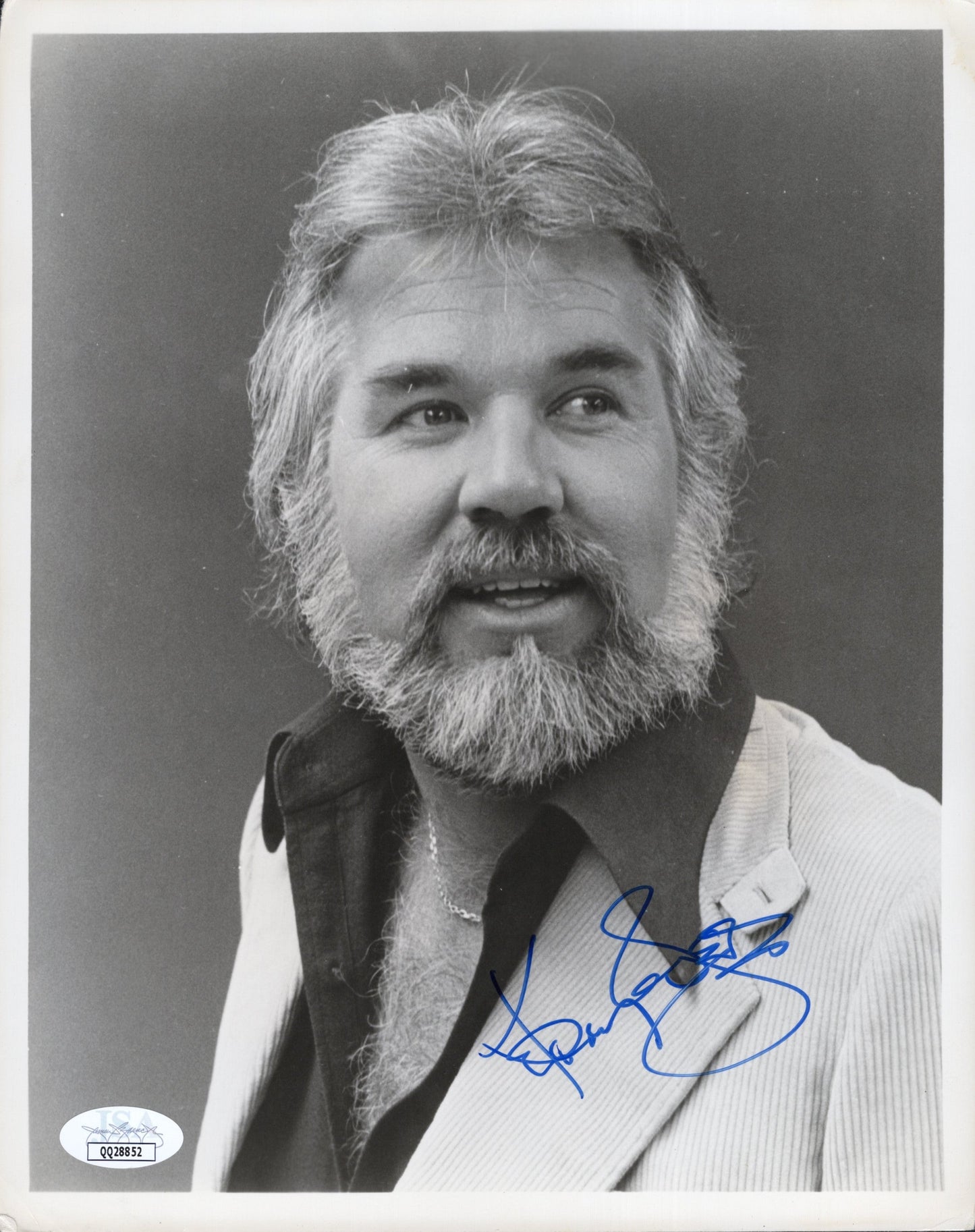 Kenny Rogers Signed Photo B&W, JSA Certified Authentic QQ28852