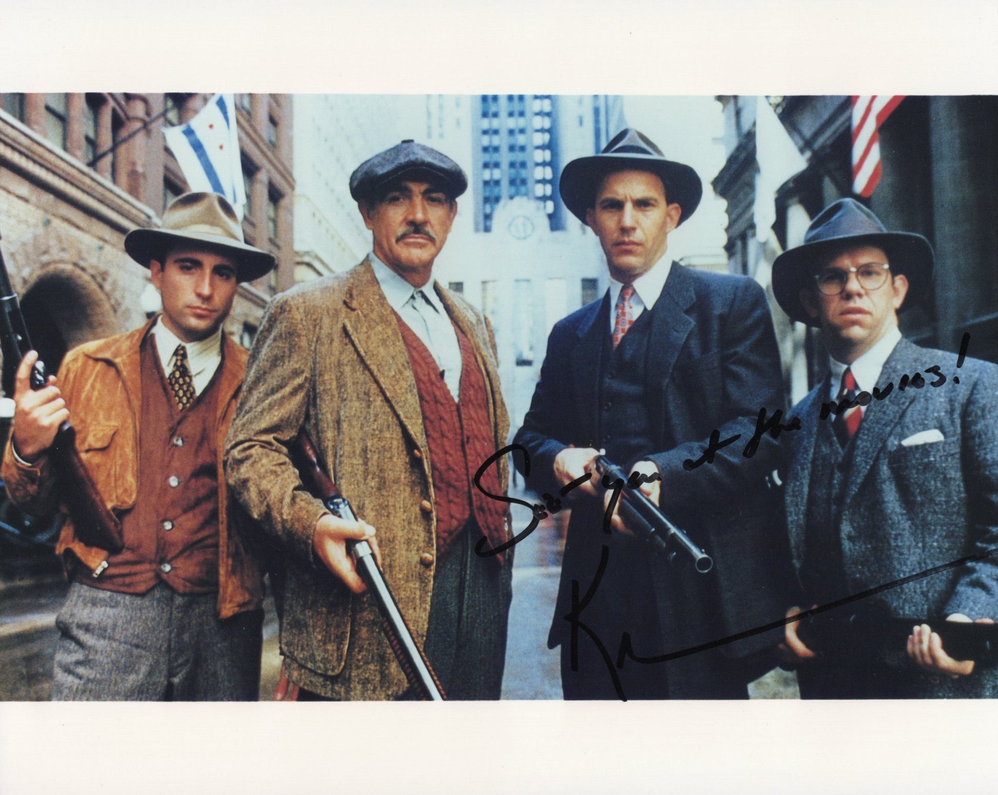 Kevin Costner in "Untouchables" Signed Photo 8x10, Personalized "See You at the Movies!"