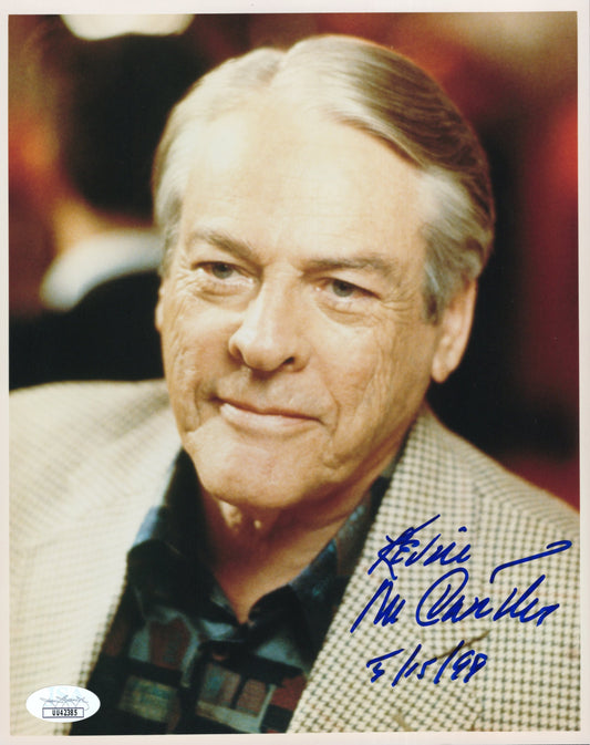Kevin McCarthy Signed Photo 8x10, Kevin McCarthy Autograph from Invasion of the Body Snatchers and Innerspace in Tan Houndstooth Jacket Dated 5/15/99, JSA and PSA Letter Double Certified Authentic UU42385