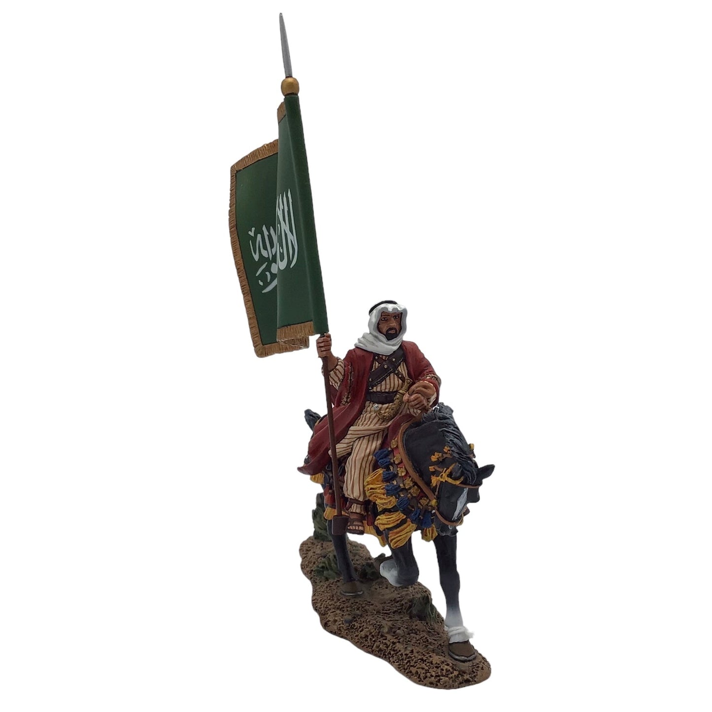 King & Country's Arabian Flagbearer on Horse, Hand Cast & Painted Figure, LOA004