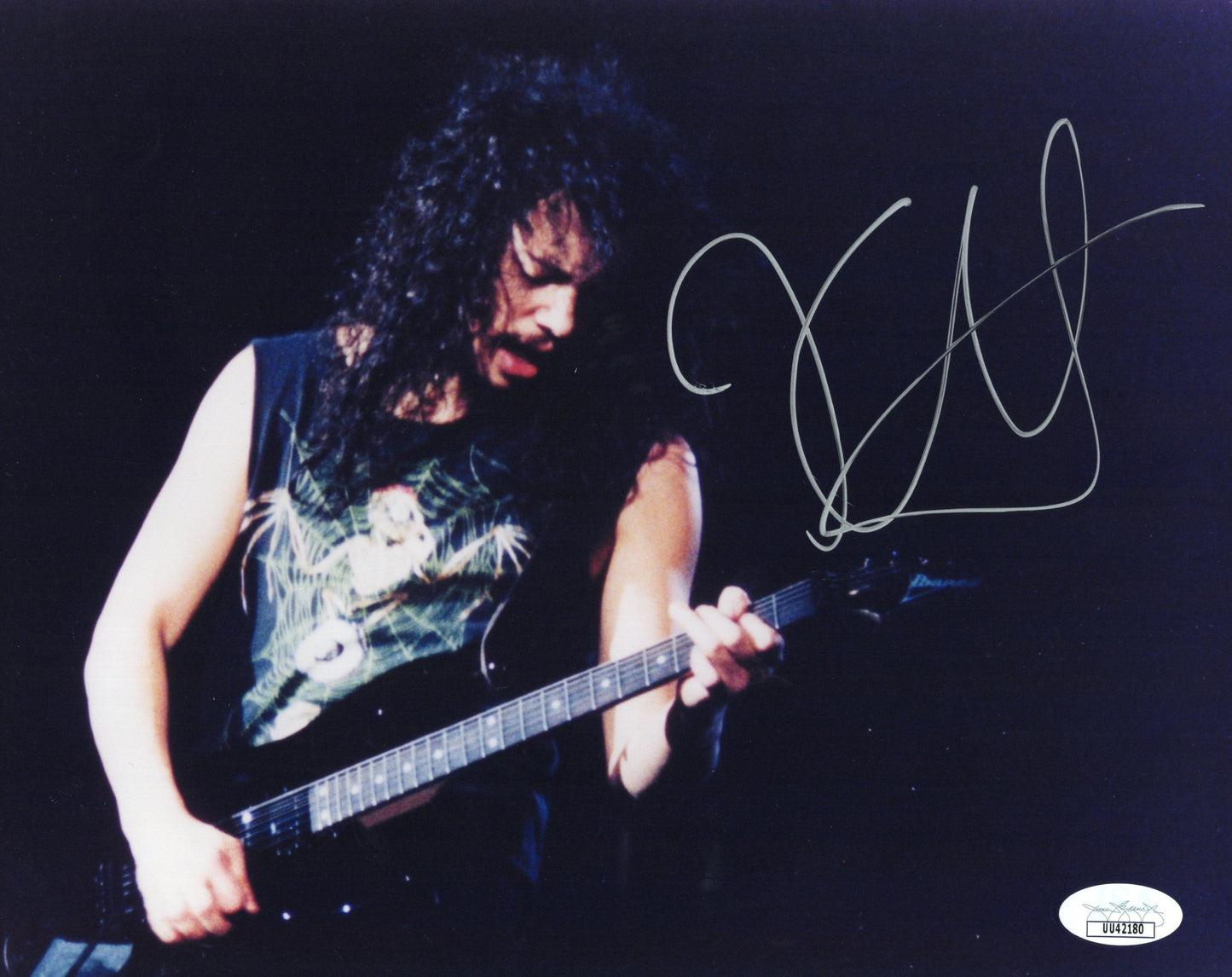 Kirk Hammett Lead Guitarist of Metallica Signed Photo 8x10, JSA and PSA Letter Double Certified Authentic UU42180