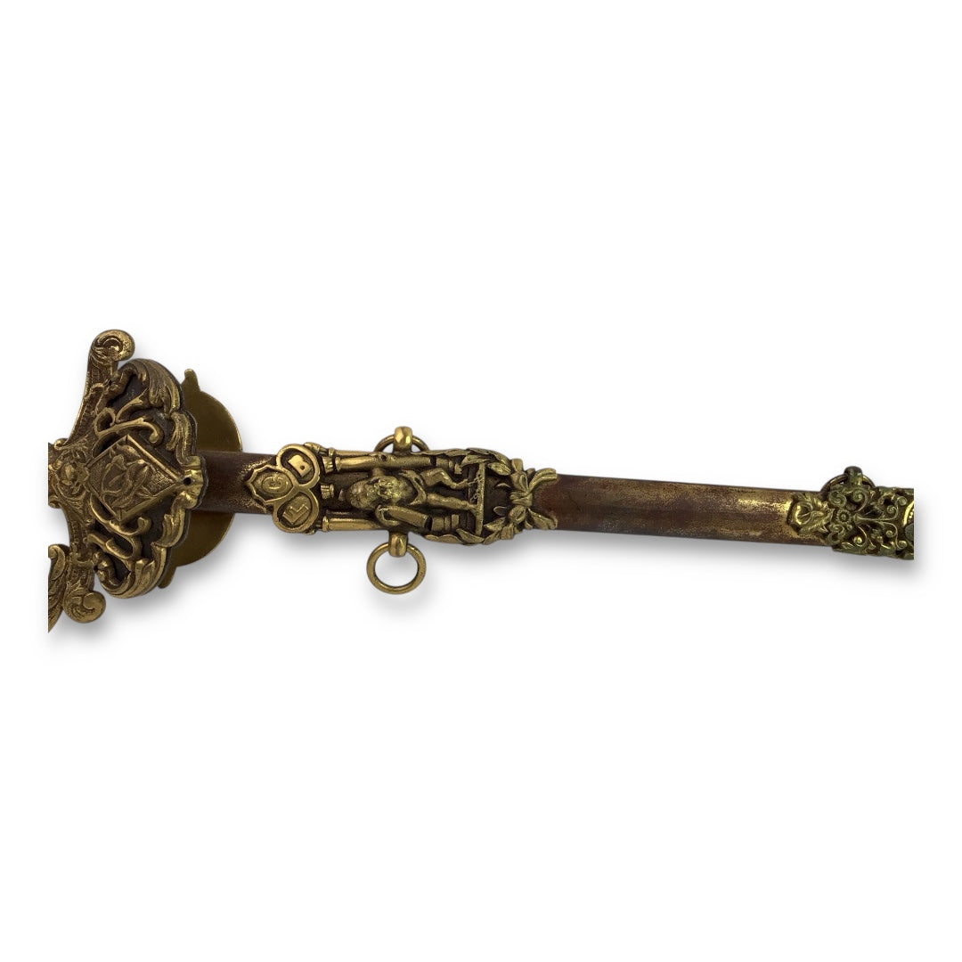 Knights of Pythias Ceremonial Sword - Named Frank V. Wade, F.C.B. Motto
