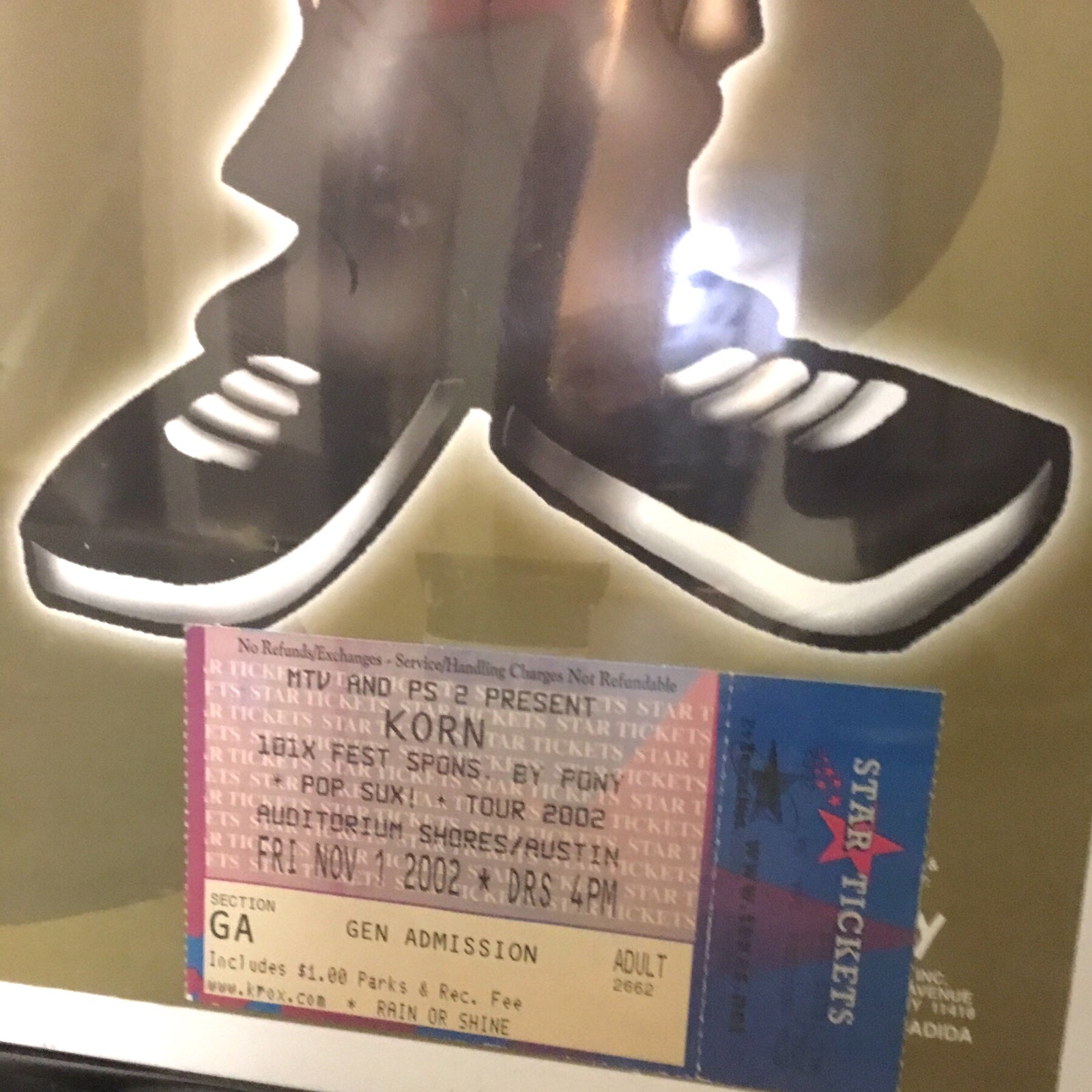 Korn Poster and Signed Photos Ticket Stubs Framed