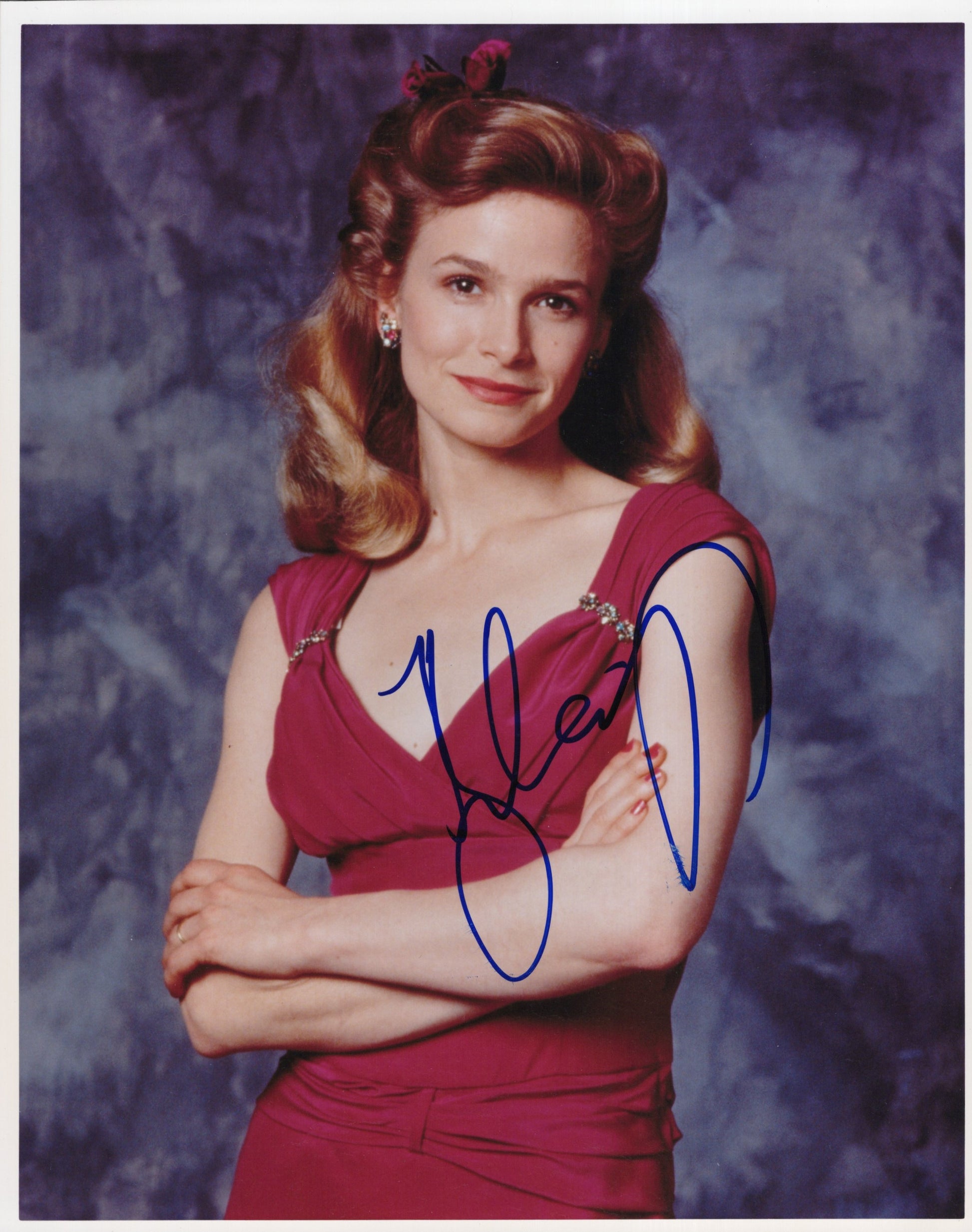 Kyra Sedgwick Signed Photo 8x10, Kyra Sedgwick Autograph from The Closer in Red Dress, Rare Photo, PSA Letter Certified Authentic