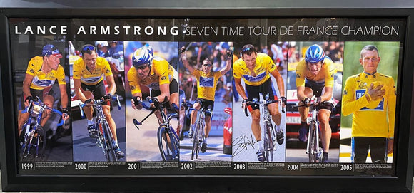 Lance Armstrong Autographed Photo - Seven Years of Tour de France