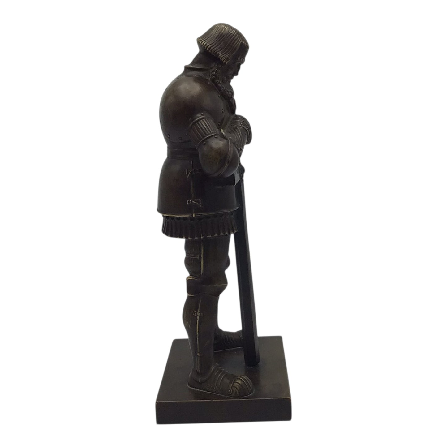 Large Imperial or Third Reich Era Solid Bronze Sculpture of a Germanic Knight
