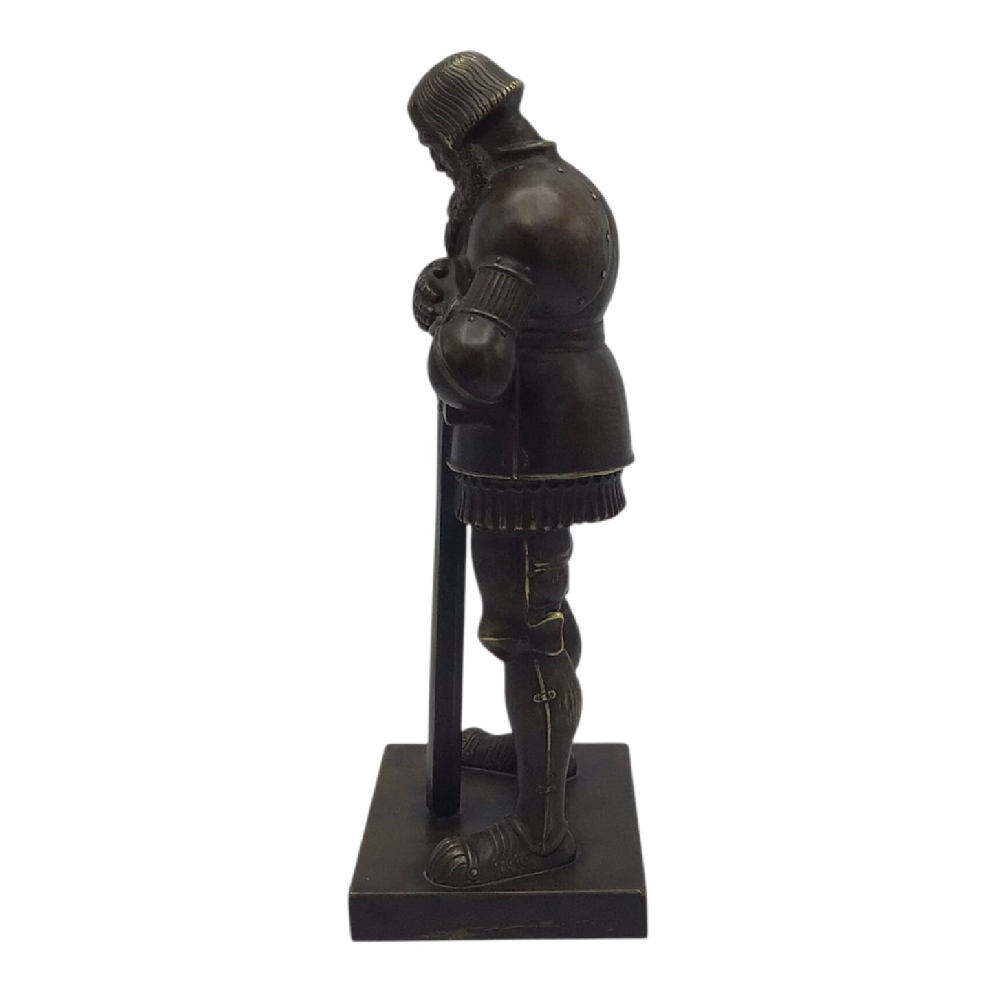 Large Imperial or Third Reich Era Solid Bronze Sculpture of a Germanic Knight