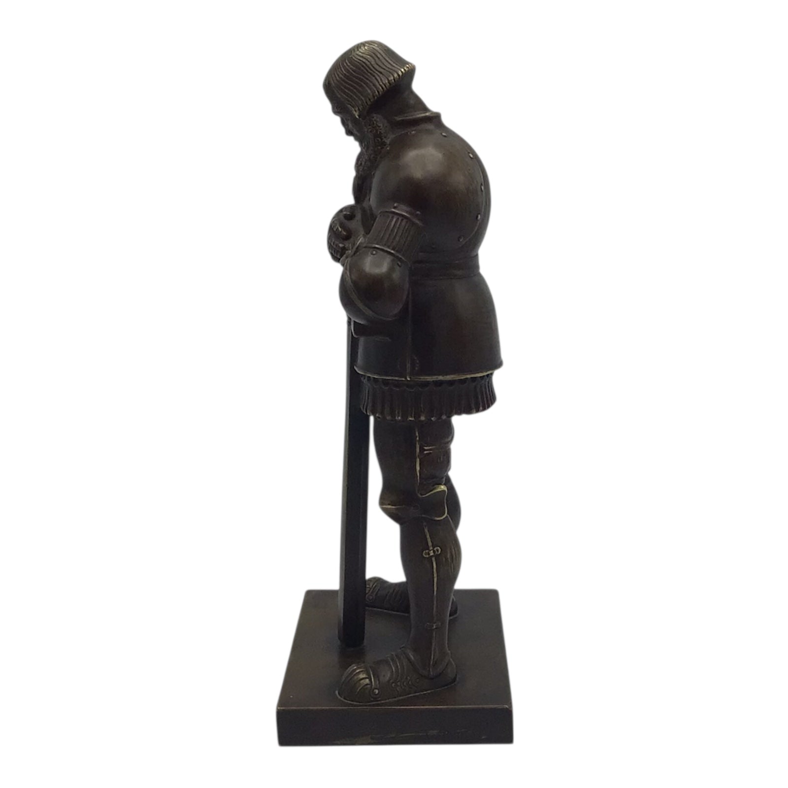 Large Imperial or Third Reich Era Solid Bronze Sculpture of a Germanic Knight