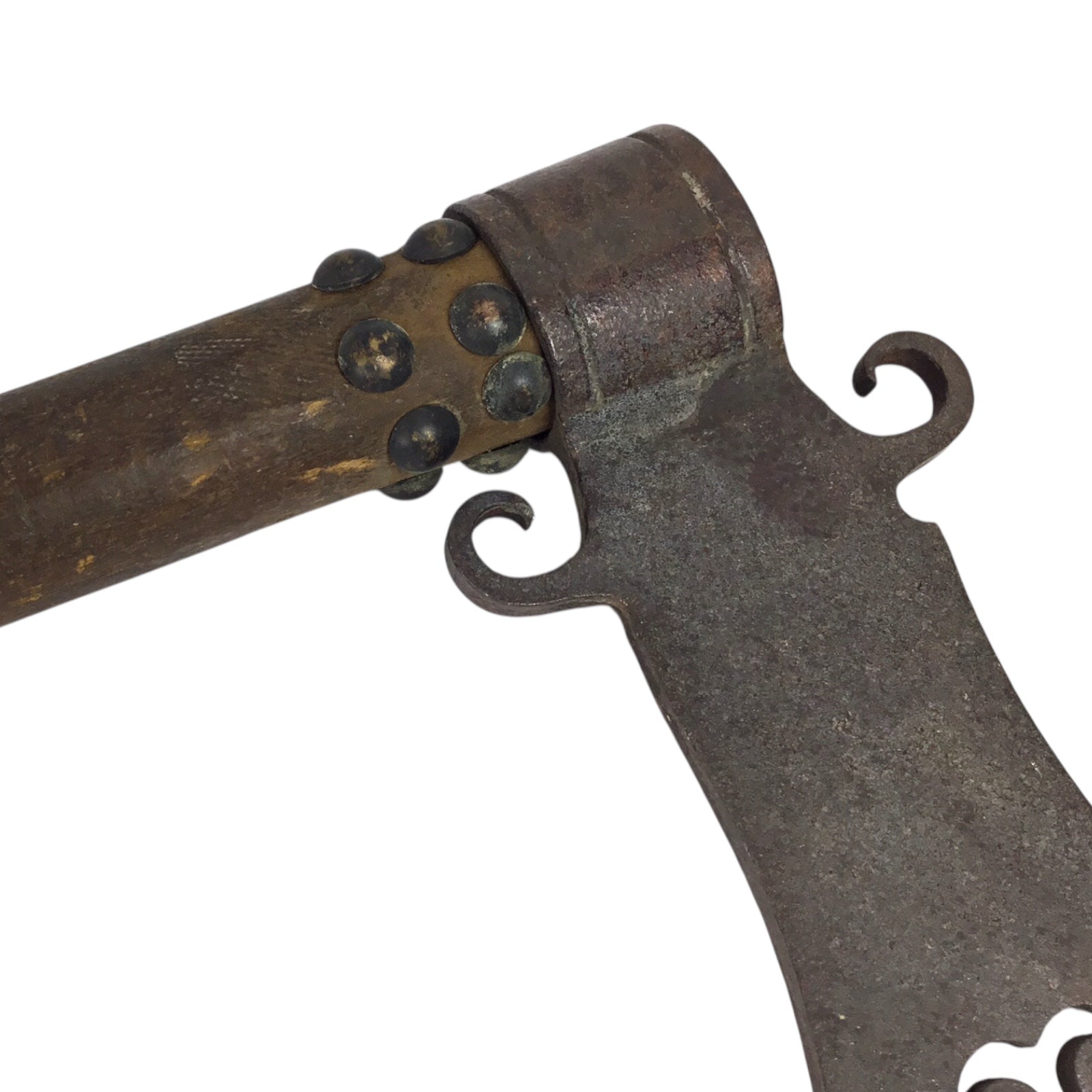 Large Native American Trade Tomahawk with Beaded and Leather Fringe Drop Indian War Period circa 1880 to 1905