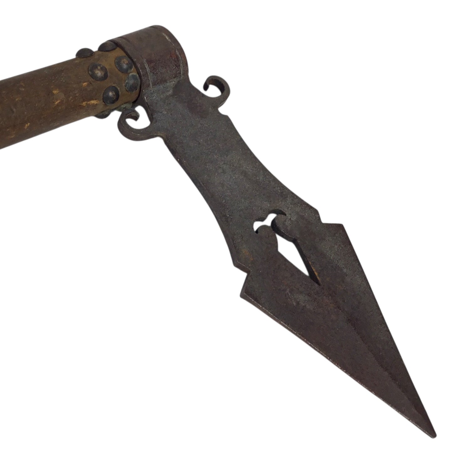Large Native American Trade Tomahawk with Beaded and Leather Fringe Drop Indian War Period circa 1880 to 1905