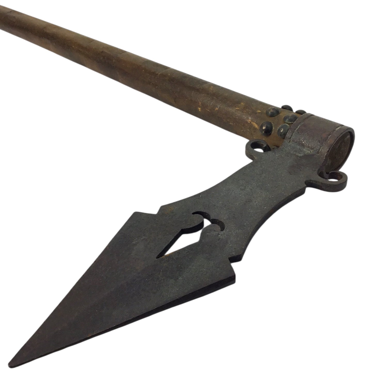 Large Native American Trade Tomahawk with Beaded and Leather Fringe Drop Indian War Period circa 1880 to 1905