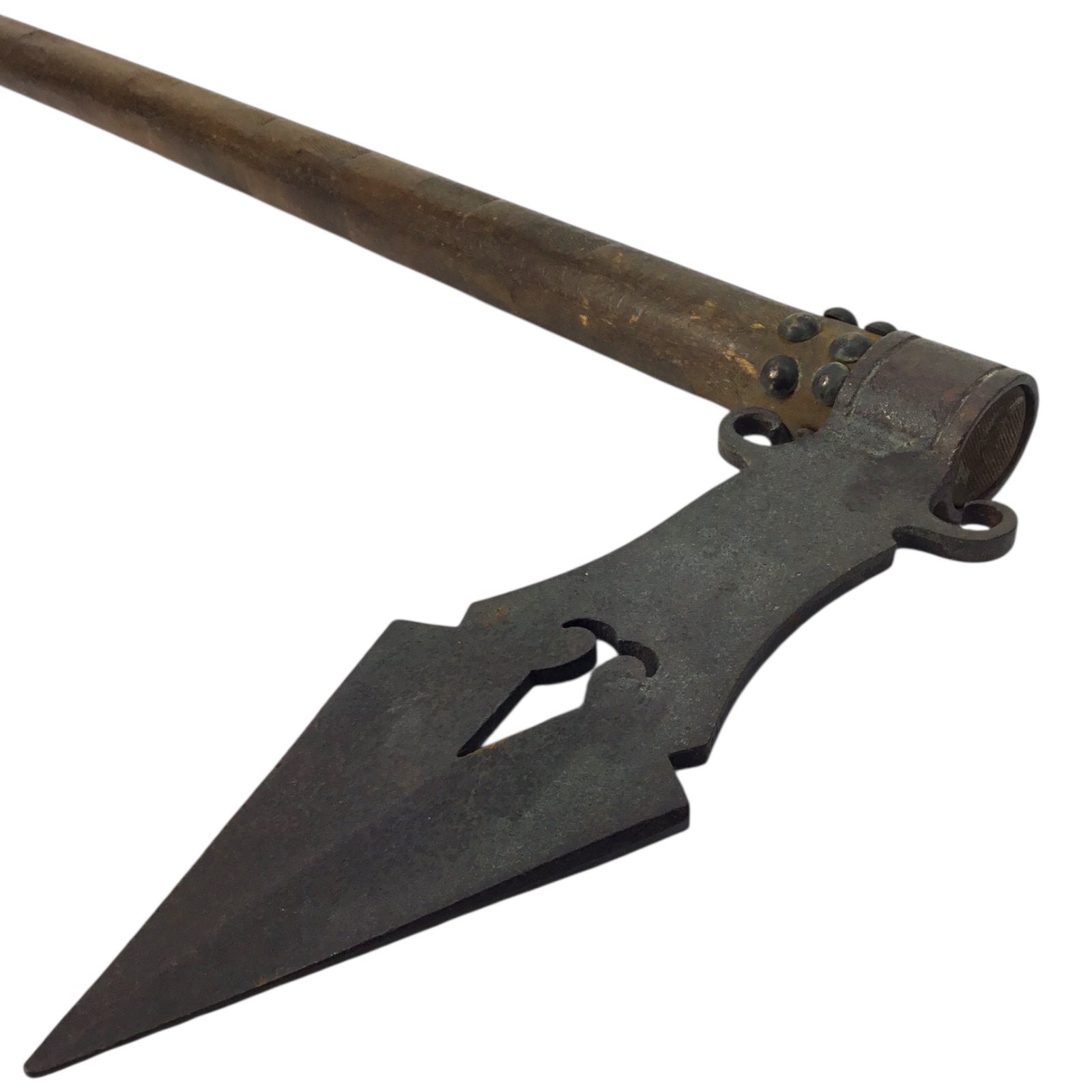 Large Native American Trade Tomahawk with Beaded and Leather Fringe Drop Indian War Period circa 1880 to 1905