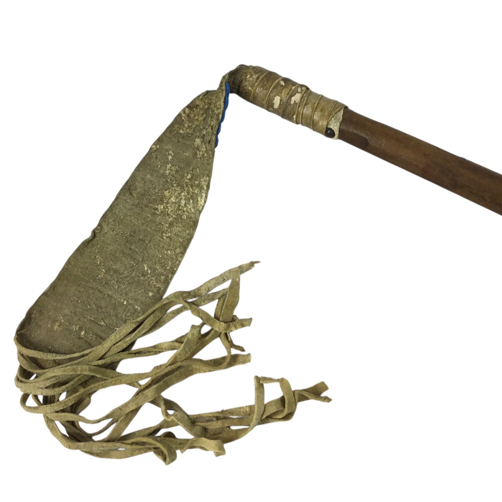 Large Native American Trade Tomahawk with Beaded and Leather Fringe Drop Indian War Period circa 1880 to 1905