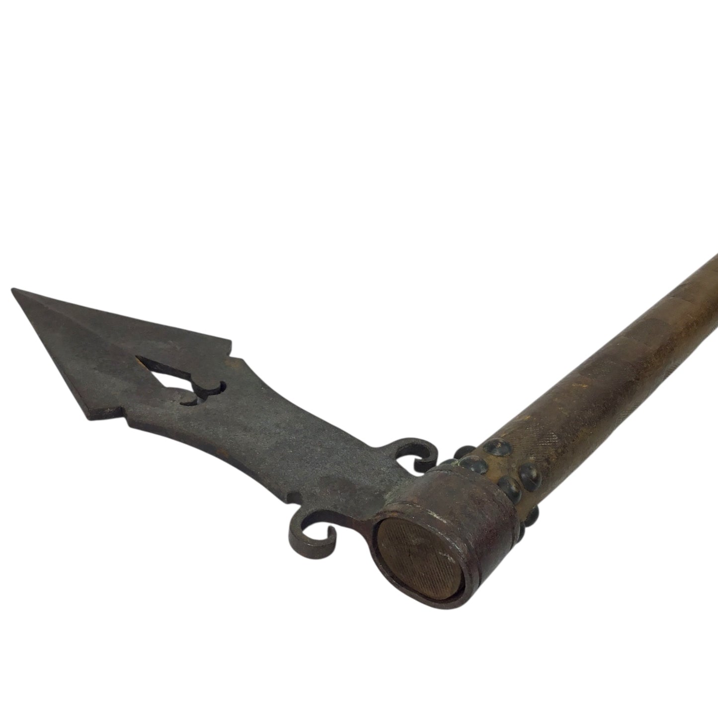 Large Native American Trade Tomahawk with Beaded and Leather Fringe Drop Indian War Period circa 1880 to 1905