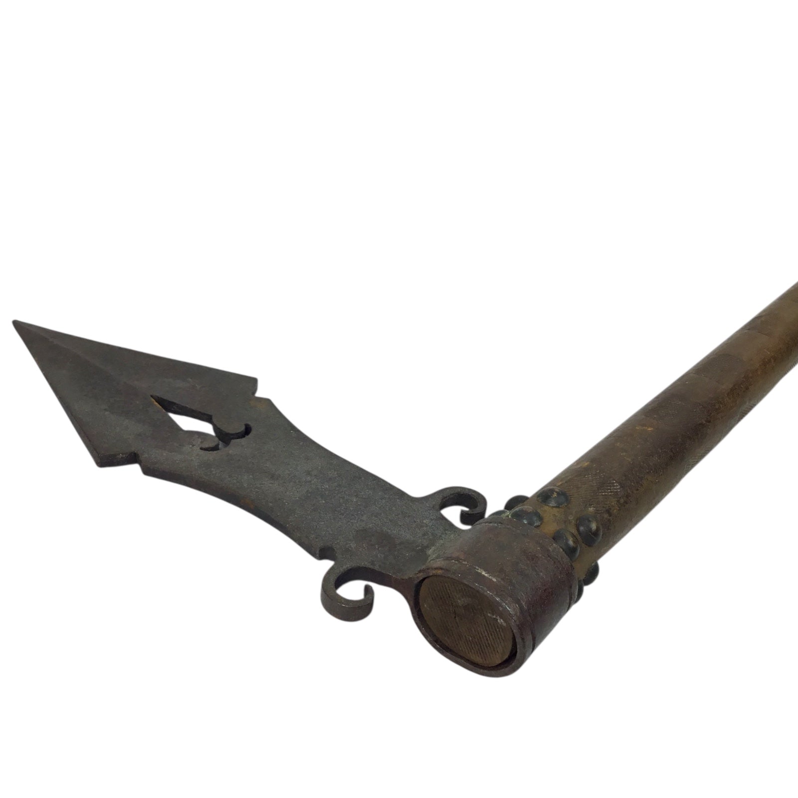 Large Native American Trade Tomahawk with Beaded and Leather Fringe Drop Indian War Period circa 1880 to 1905