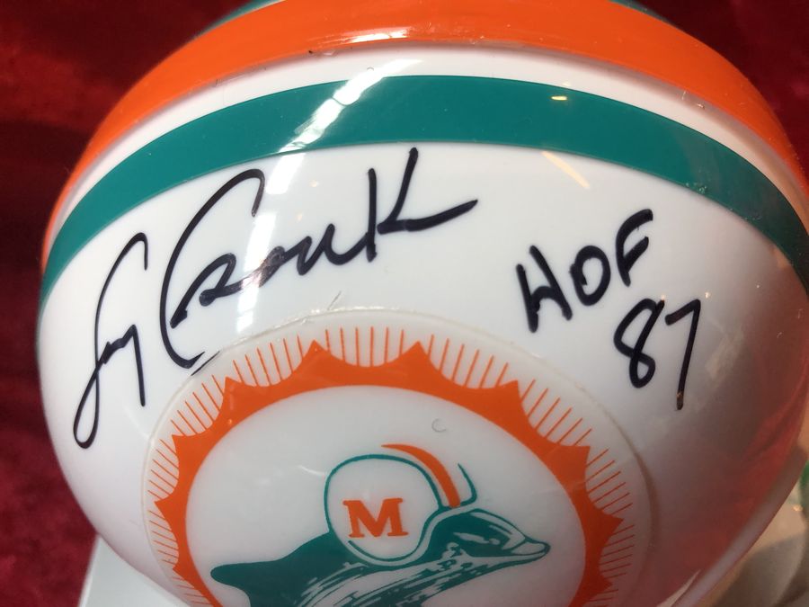 Larry Csonka Dolphins Certified Authentic Autographed Mini-helmet Shadowbox