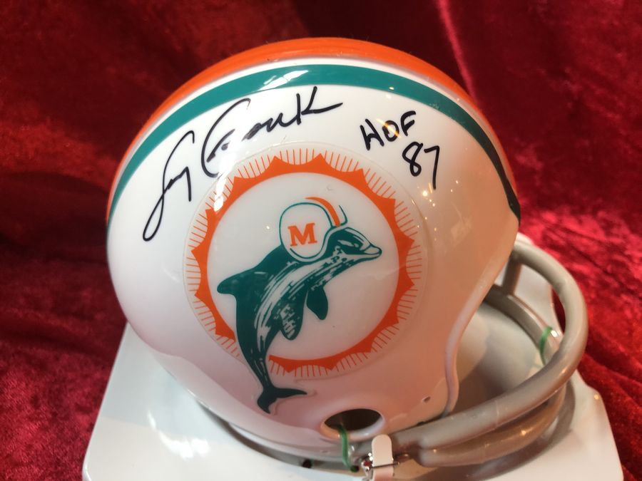 Larry Csonka Dolphins Certified Authentic Autographed Mini-helmet Shadowbox