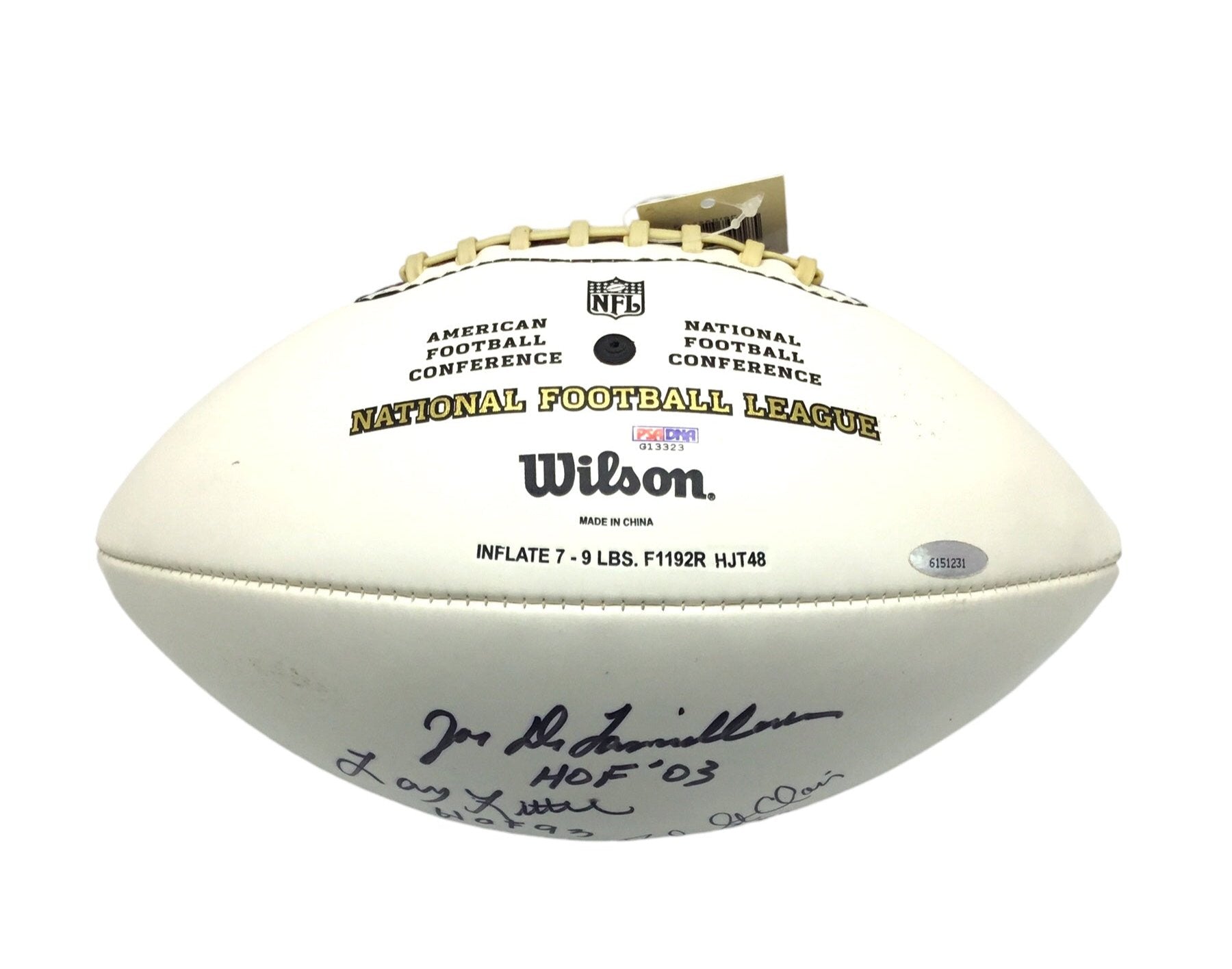 Larry Little H.O.F. 93 Authentic PSA/DNA Autographed Wilson NFL Bob St. Clair