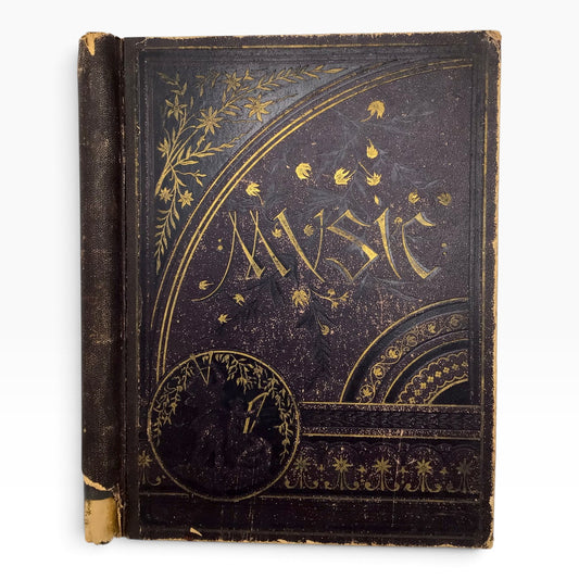 Late 1800s Antique Custom Music Binder – Gold Embossed Floral & Geometric Cover
