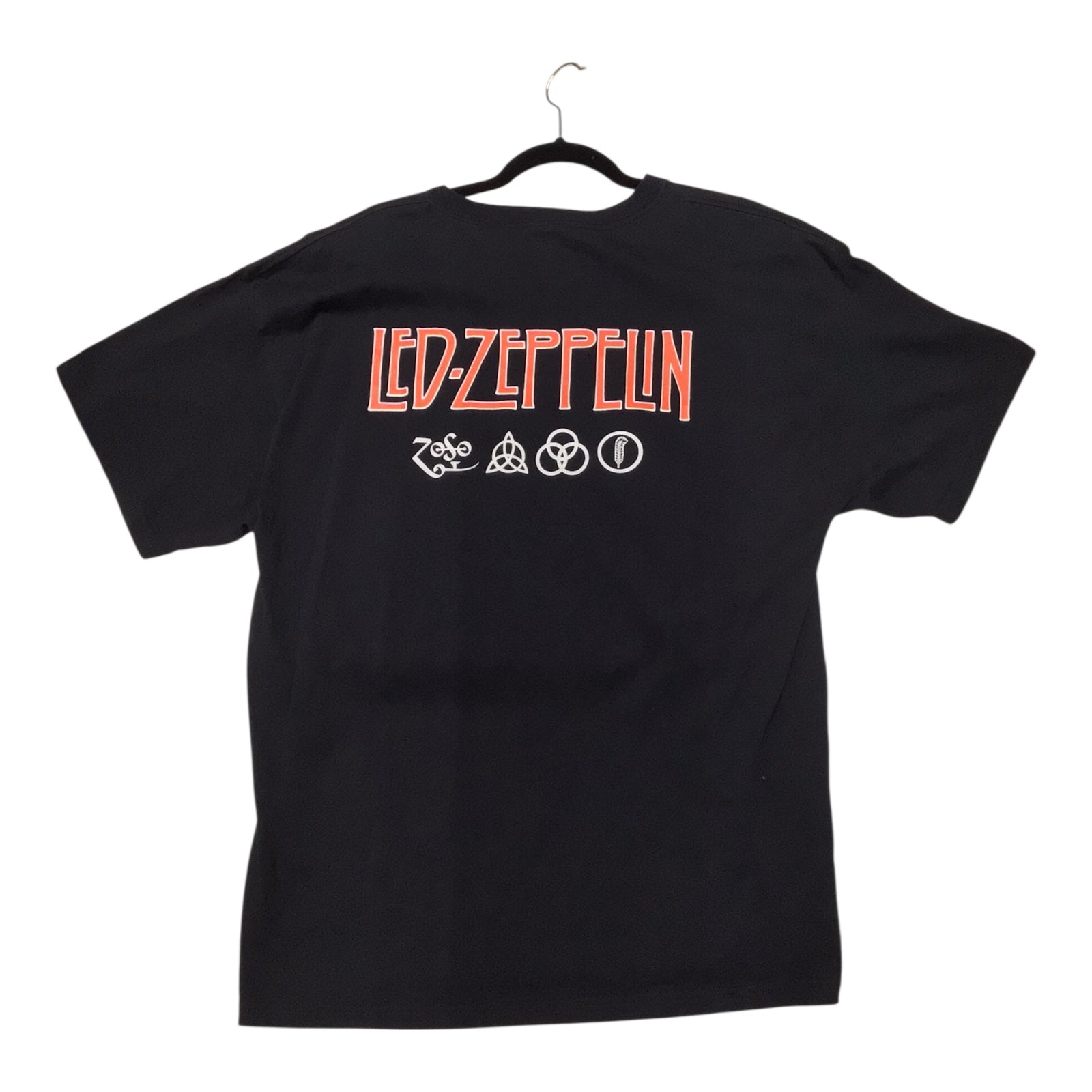 Led Zeppelin Hermit Graphic T-Shirt – Classic Symbols Rock Band Black Tee