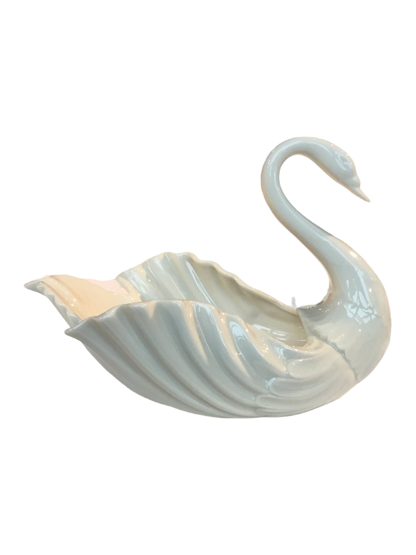 Lenox Cream Glass Swan Bowl