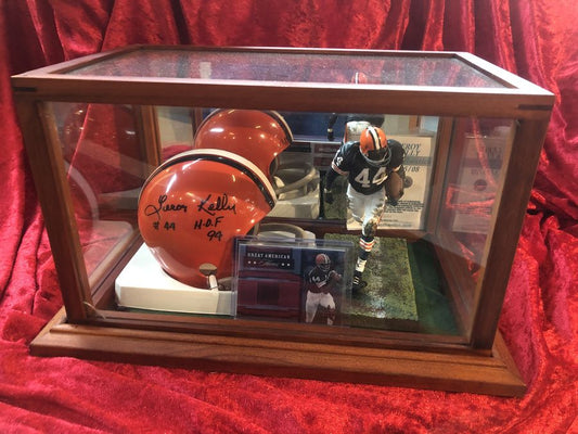 Leroy Kelly Browns Guaranteed Authentic Autographed Mini-helmet Shadowbox