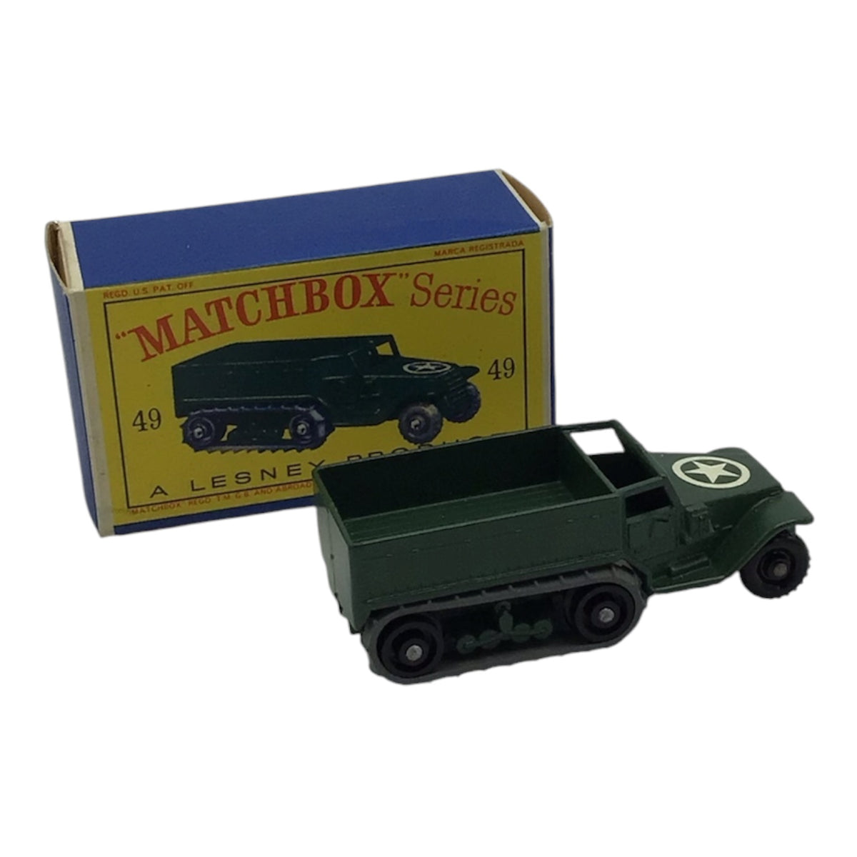Lesney Matchbox Series #49 Army Half Track Mark III w/ Original Box