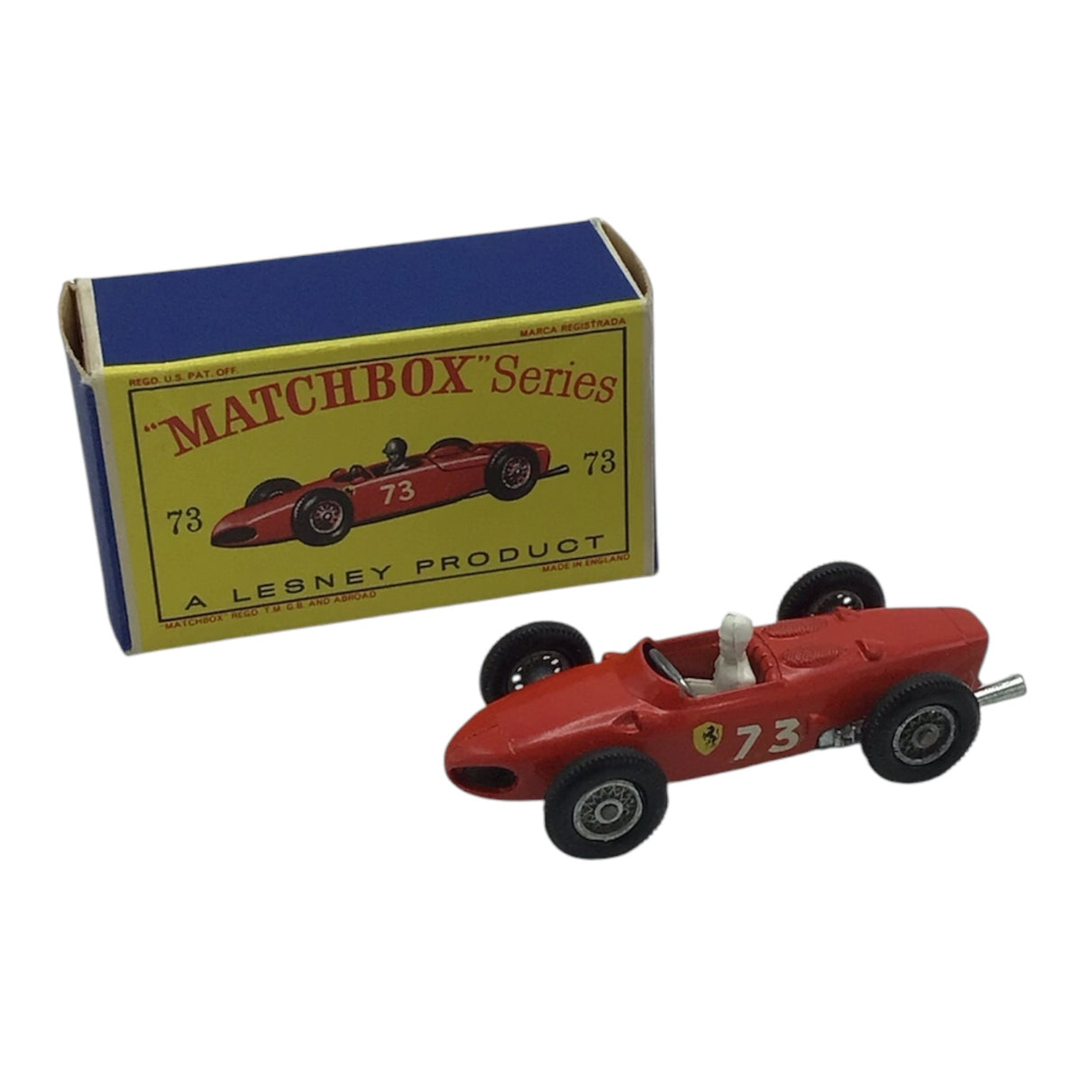 Lesney Matchbox Series #73 Ferrari Racing Car w/ Original Box