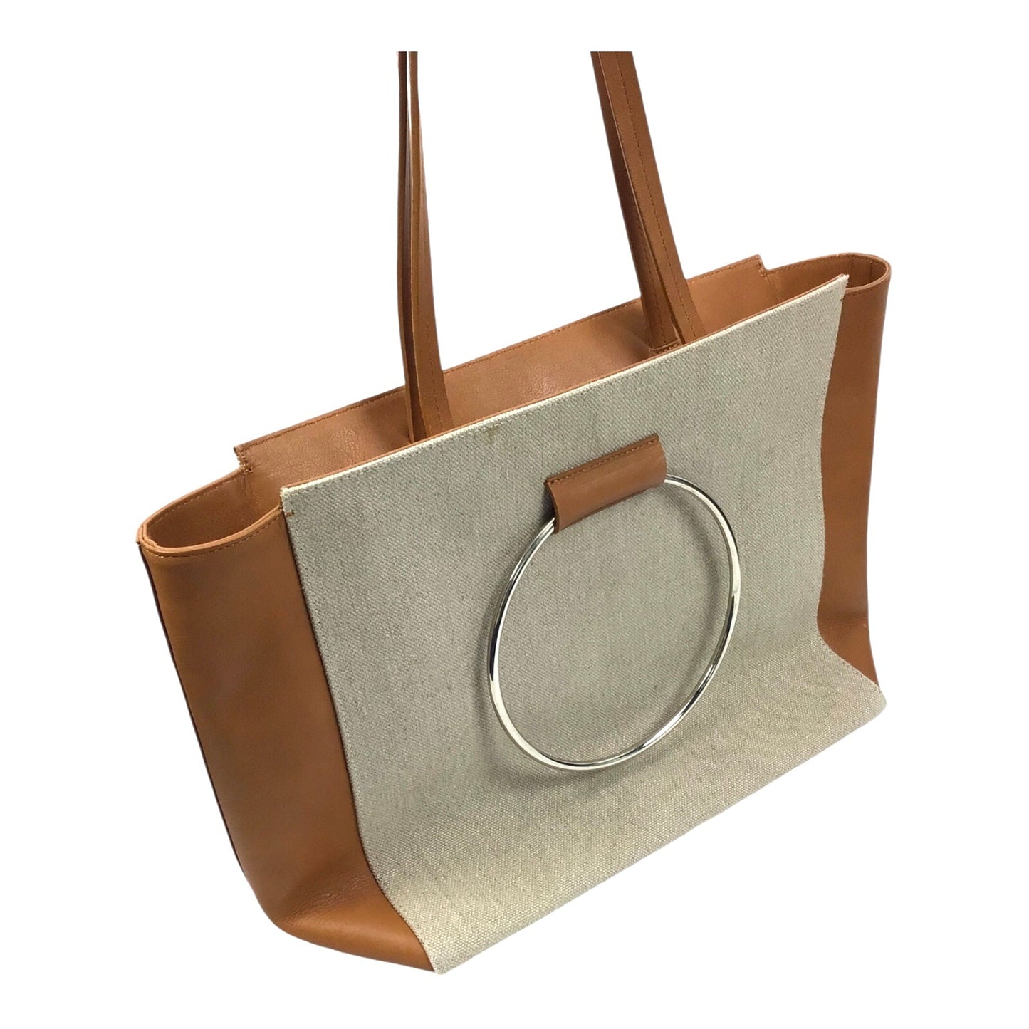 Little Liffner Tote - Canvas and Brown Leather