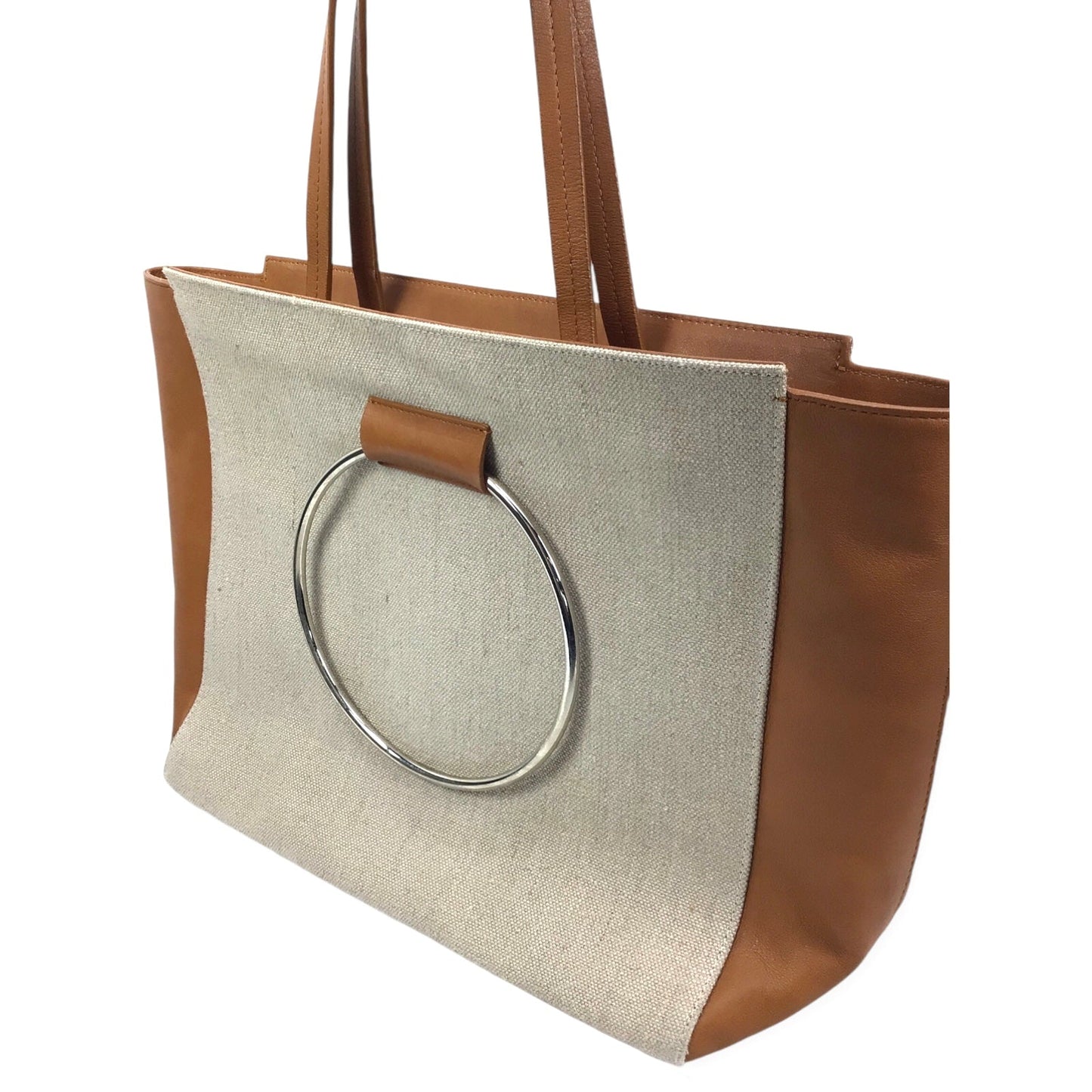 Little Liffner Tote - Canvas and Brown Leather