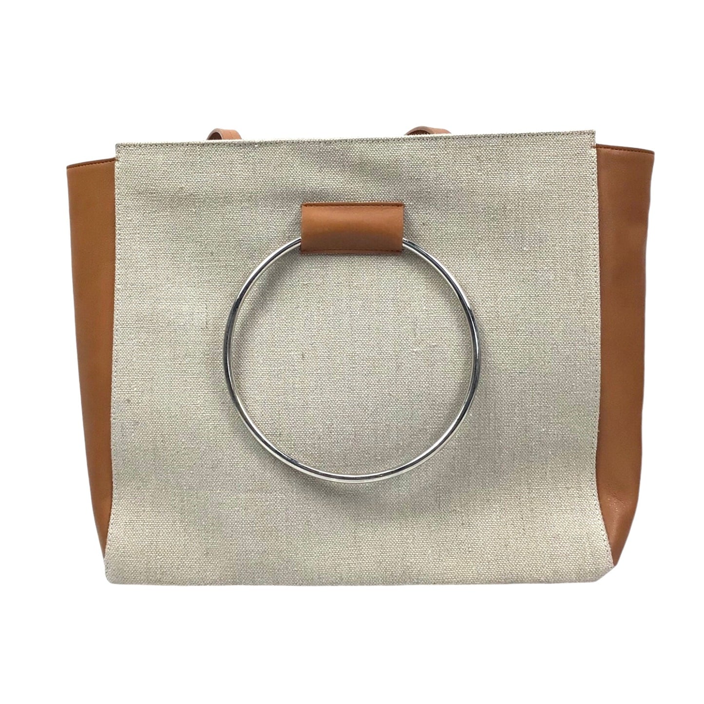 Little Liffner Tote - Canvas and Brown Leather