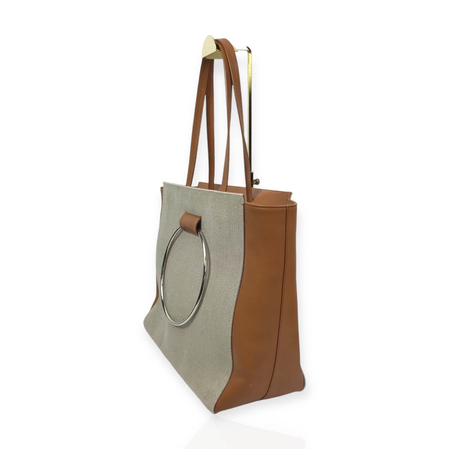 Little Liffner Tote - Canvas and Brown Leather