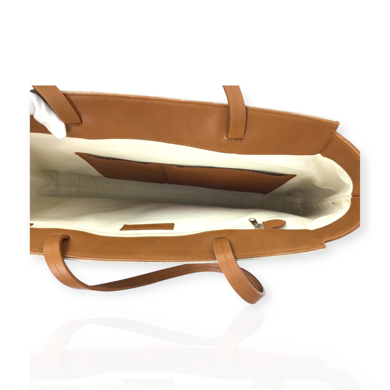 Little Liffner Tote - Canvas and Brown Leather