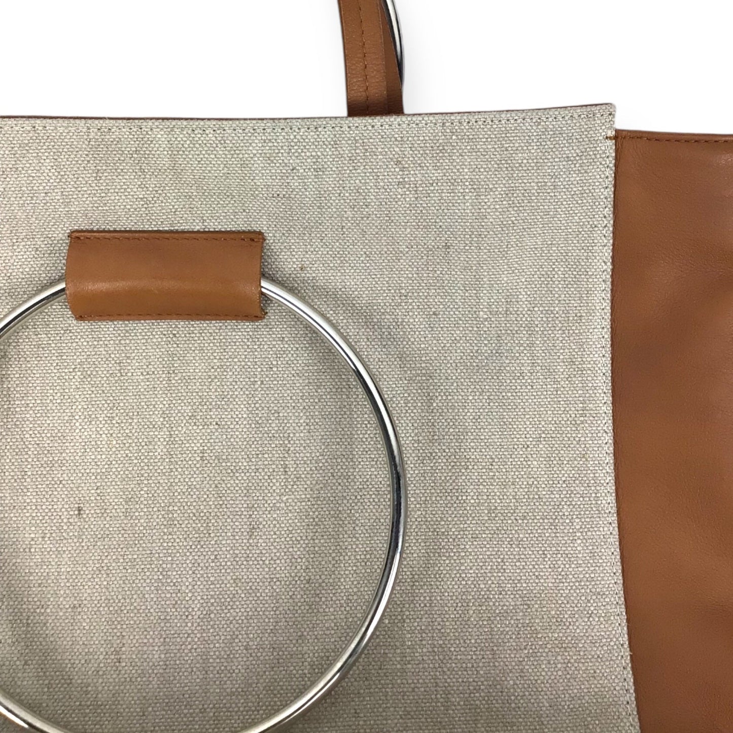 Little Liffner Tote - Canvas and Brown Leather