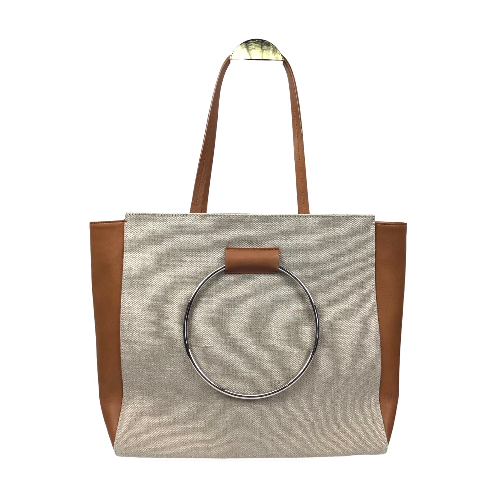 Little Liffner Tote - Canvas and Brown Leather